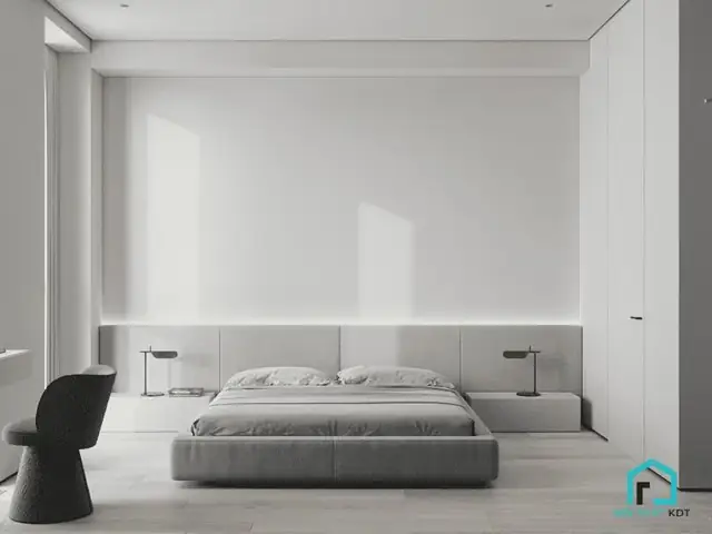 4.9 Mẫu thiết kế phòng ngủ tối giản gam màu trung tính 4.9 Mẫu thiết kế phòng ngủ tối giản gam màu trung tính