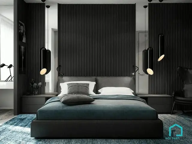 4.10 Mẫu phòng ngủ minimalism gam màu trầm 4.10 Mẫu phòng ngủ minimalism gam màu trầm