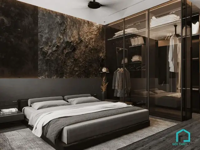 4.10 Mẫu phòng ngủ minimalism gam màu trầm 4.10 Mẫu phòng ngủ minimalism gam màu trầm
