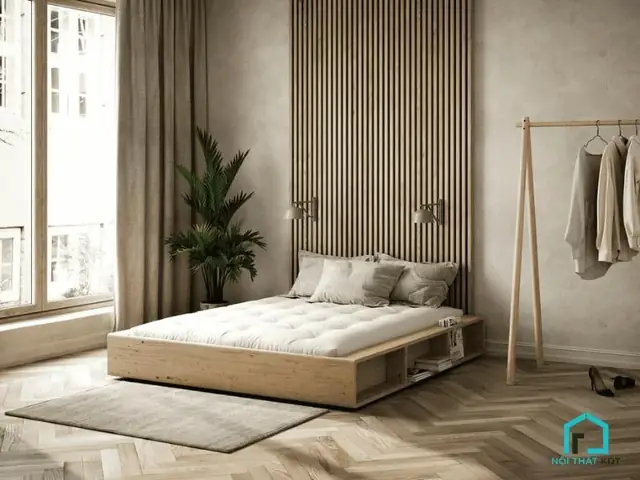 5.5 Mẫu nội thất phòng ngủ tối giản kiểu Nhật 5.5 Mẫu nội thất phòng ngủ tối giản kiểu Nhật