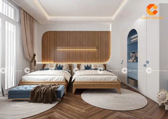 Thiết kế phòng ngủ 14m2 cho 2 bé: Hướng dẫn tối ưu không gian