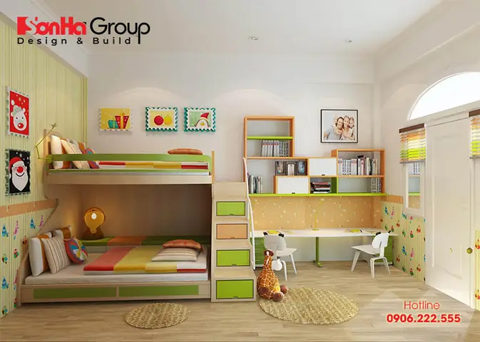 Thiết Kế Phòng Ngủ 14m Cho 2 Bé: Tối Ưu Không Gian Và Công Năng