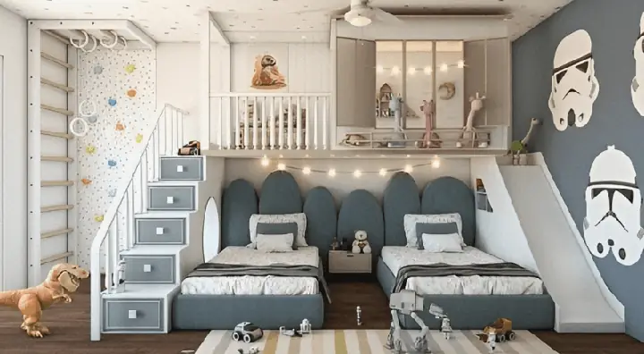 Thiết Kế Phòng Ngủ 14m Cho 2 Bé: Tối Ưu Không Gian Và Công Năng