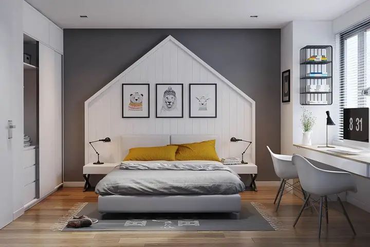 phòng ngủ 25m2 có nhà vệ sinh