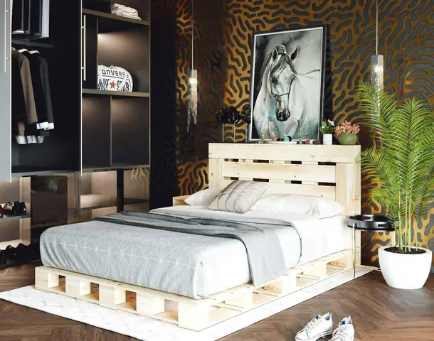 6. Một số mẫu trang trí giường gỗ pallet ấn tượng trong phòng ngủ 6. Một số mẫu trang trí giường gỗ pallet ấn tượng trong phòng ngủ