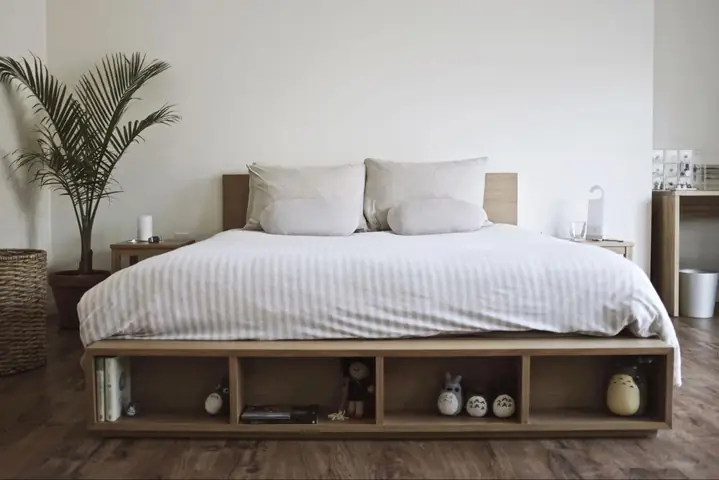 4. Thiết kế giường pallet có ngăn chứa đồ cho phòng ngủ 4. Thiết kế giường pallet có ngăn chứa đồ cho phòng ngủ