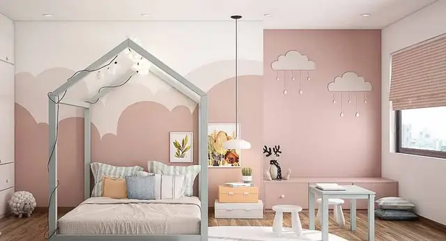 phòng ngủ bé gái màu hồng phòng ngủ bé gái màu hồng