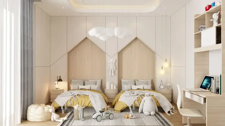 phòng ngủ cho 2 bé