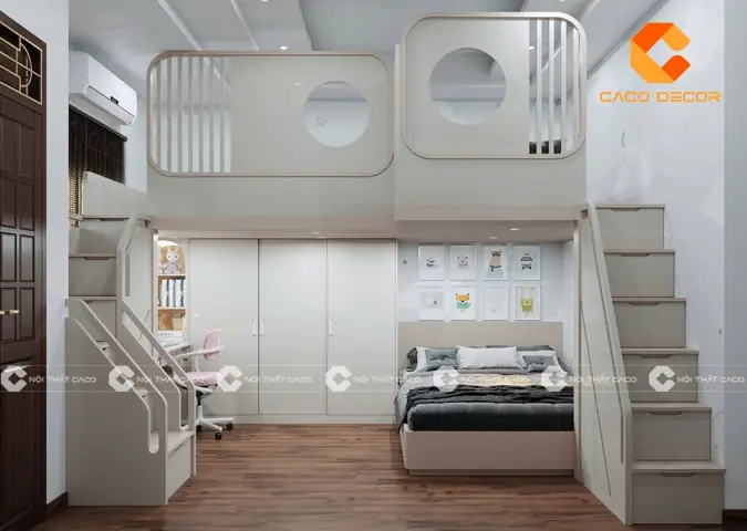 Thiết kế phòng ngủ cho 2 bé chật: Giải pháp tối ưu Thiết kế phòng ngủ cho 2 bé chật: Giải pháp tối ưu
