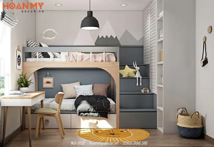 [Ảnh thực tế] Hoàn thiện nội thất phòng ngủ cho 2 chị em đẹp
