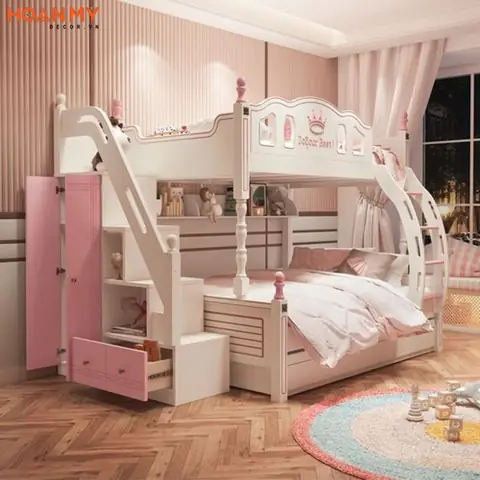 Thiết kế phòng ngủ cho 2 chị em với giường tầng