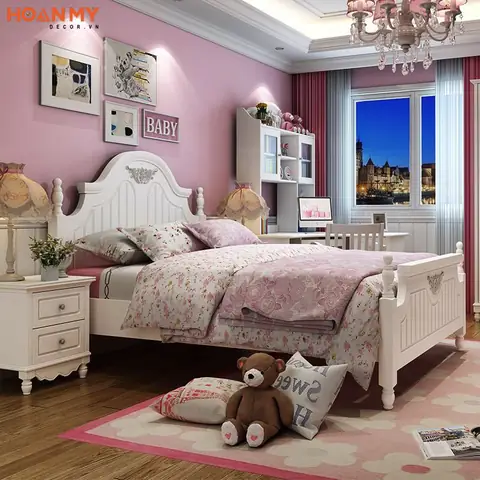Thiết kế phòng ngủ cho 2 chị em với 1 giường đôi cỡ lớn