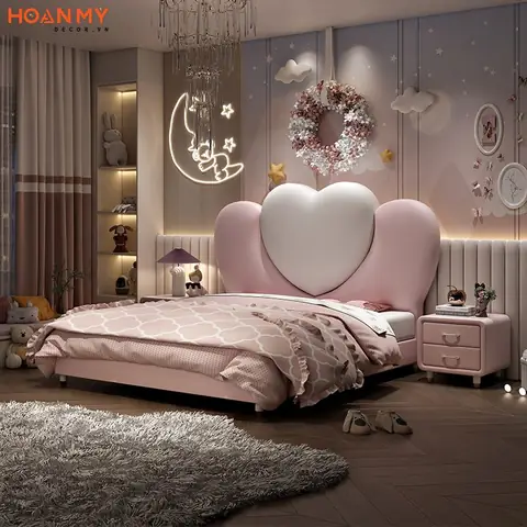 Thiết kế phòng ngủ cho 2 chị em với 1 giường đôi cỡ lớn