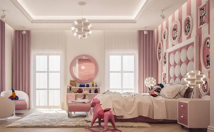 2.1. Mẫu thiết kế phòng ngủ cho bé gái 6-7 tuổi.