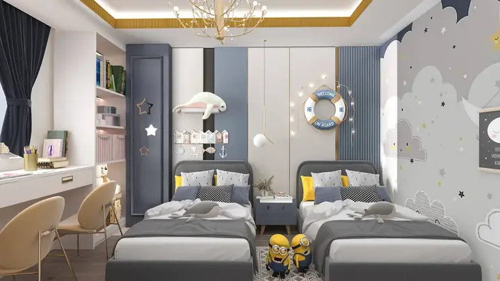 phòng ngủ cho bé trai 10 tuổi