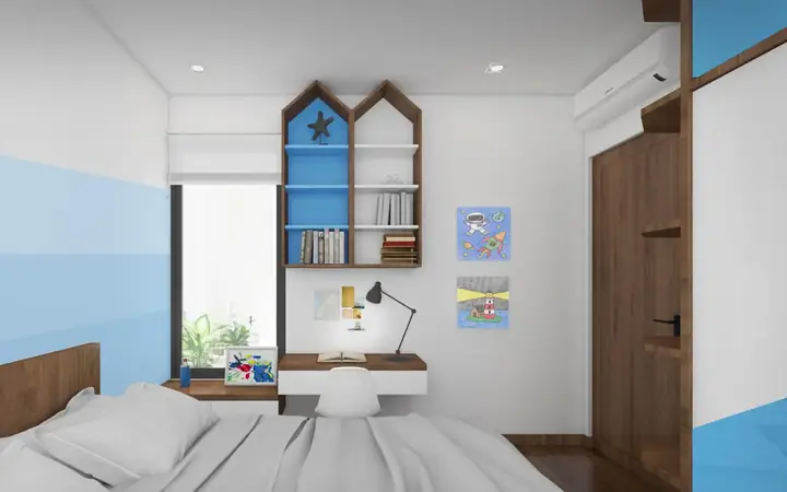 phòng ngủ cho bố mẹ và bé