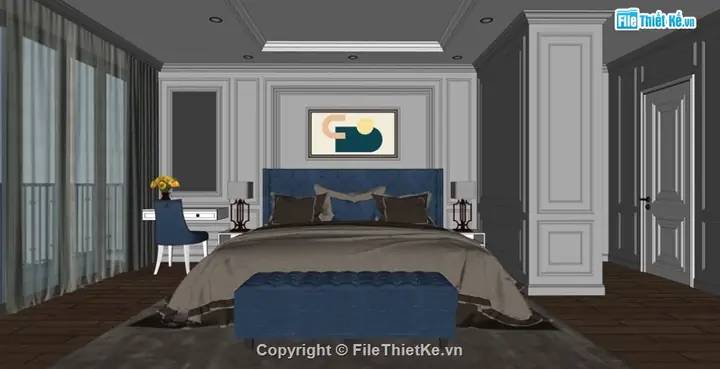 Thiết Kế Phòng Ngủ Cổ Điển Với Sketchup: Hướng Dẫn Chi Tiết