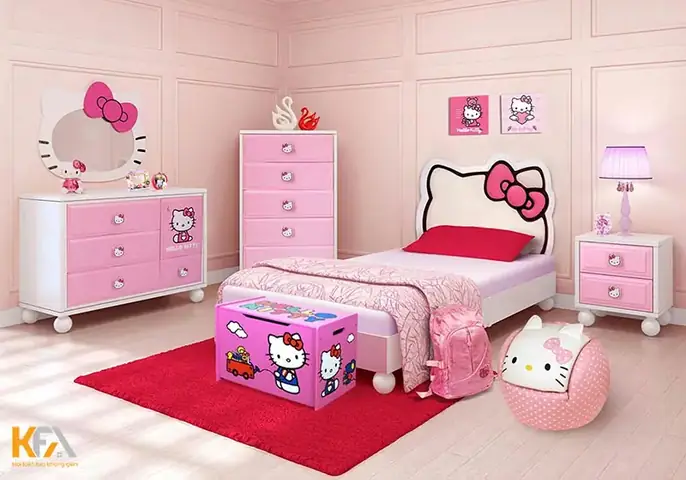 phòng ngủ đẹp cho nữ màu hồng