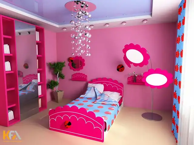 phòng ngủ đẹp cho nữ màu hồng