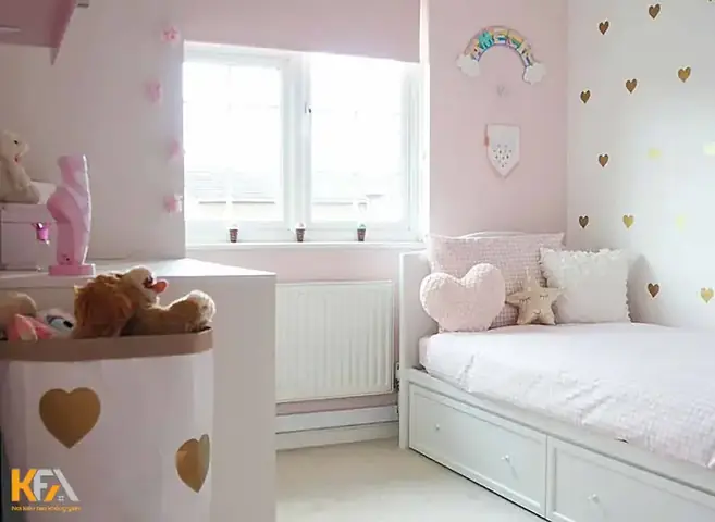 phòng ngủ đẹp cho nữ màu hồng