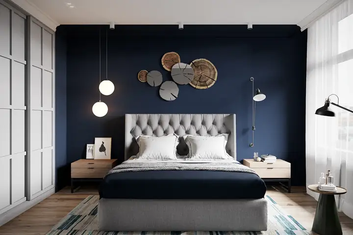 phòng ngủ đẹp cho nữ màu xanh