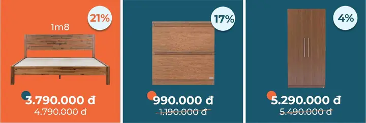 Bộ nội thất đẹp cho phòng ngủ hiện đại dưới 9 triệu