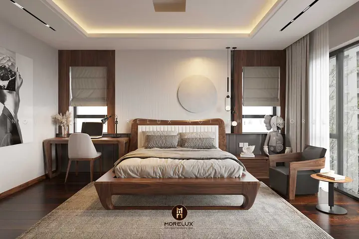 phòng ngủ gỗ óc chó
