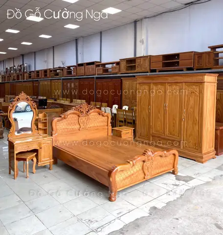 phòng ngủ gỗ tự nhiên