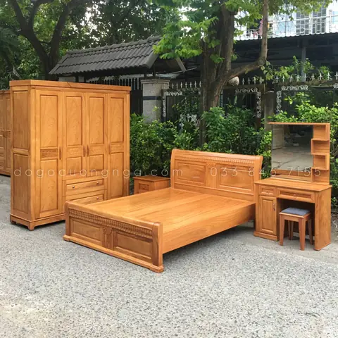 phòng ngủ gỗ tự nhiên