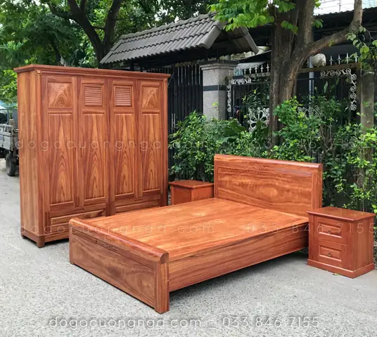 phòng ngủ gỗ tự nhiên