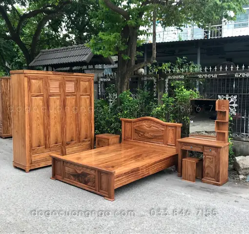phòng ngủ gỗ tự nhiên