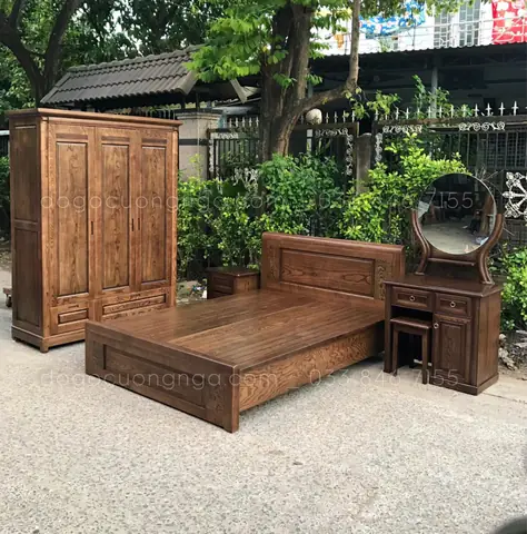 phòng ngủ gỗ tự nhiên