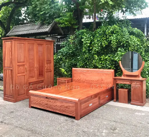 phòng ngủ gỗ tự nhiên