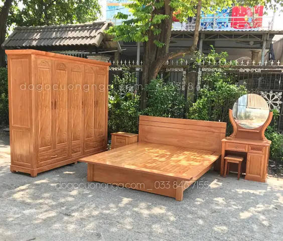 phòng ngủ gỗ tự nhiên