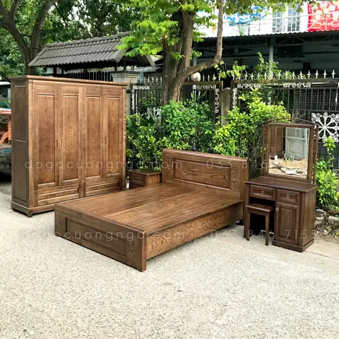 phòng ngủ gỗ tự nhiên