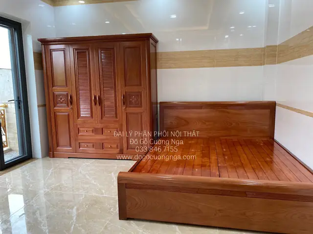 phòng ngủ gỗ xoan đào phòng ngủ gỗ xoan đào