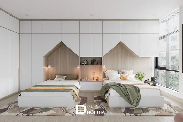 Mẫu phòng ngủ đẹp cho bé gái 15 tuổi gần gũi thiên nhiên