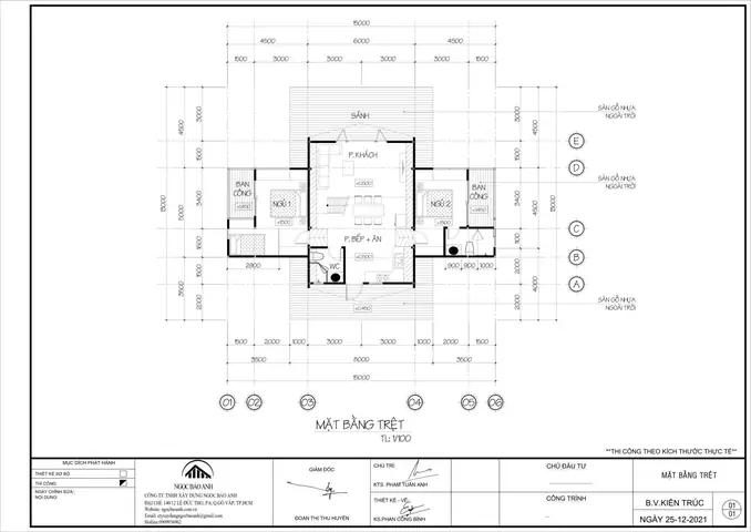 Bungalow Hình Tam Giác 3 Phòng Ngủ