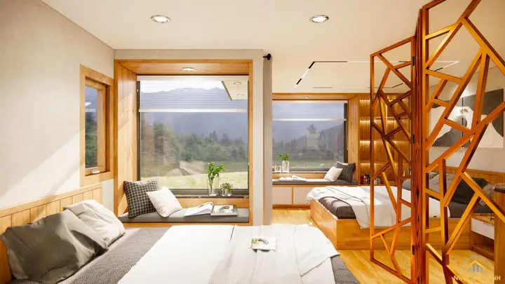 Bungalow Hình Tam Giác 3 Phòng Ngủ