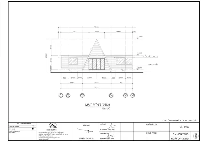Bungalow Hình Tam Giác 3 Phòng Ngủ