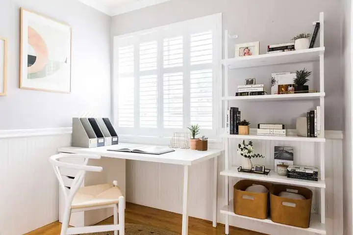 Cách Bố Trí Phòng Ngủ Kết Hợp Phòng Làm Việc Giá Sách Tối Ưu