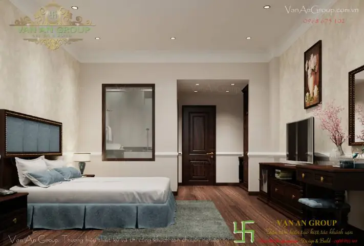 Một số mẫu thiết kế phòng ngủ khách sạn tân cổ điển đẹp Một số mẫu thiết kế phòng ngủ khách sạn tân cổ điển đẹp