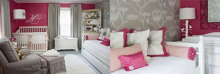 Trang trí phòng ngủ hấp dẫn hơn với màu hồng và xám