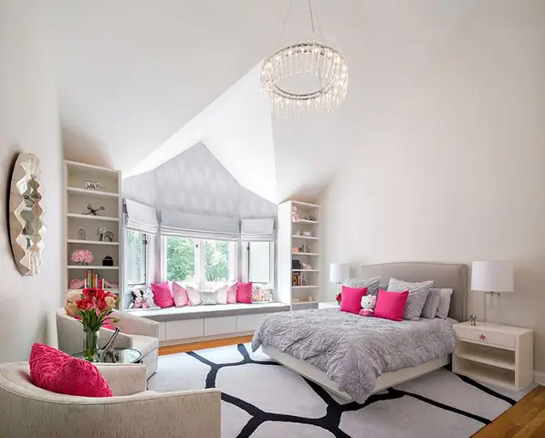 Trang trí phòng ngủ hấp dẫn hơn với màu hồng và xám