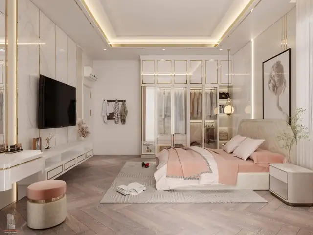 phòng ngủ màu trắng đẹp