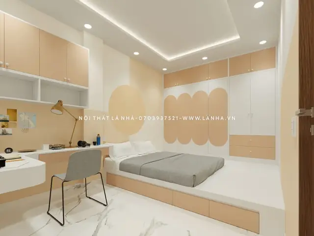phòng ngủ màu trắng đẹp