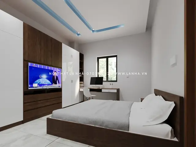 phòng ngủ màu trắng đẹp