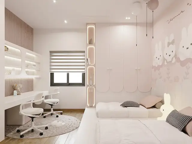 phòng ngủ màu trắng đẹp