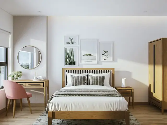 phòng ngủ màu trắng đẹp