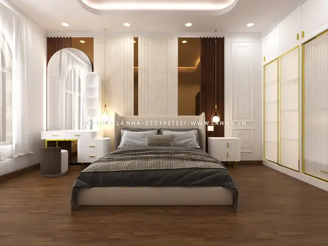 phòng ngủ màu trắng đẹp